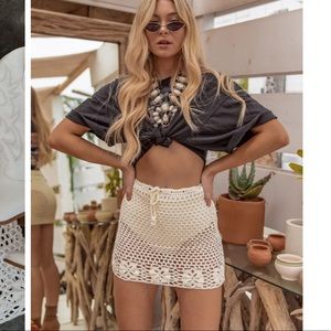 12th Tribe Carried away ivory crochet skirt